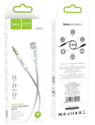 Кабель-переходник Hoco UPA19 Type-C (папа) на AUX 3.5мм (папа) 1м белый