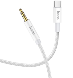 Кабель-переходник Hoco UPA19 Type-C (папа) на AUX 3.5мм (папа) 1м белый