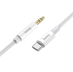 Кабель-переходник Hoco UPA19 Type-C (папа) на AUX 3.5мм (папа) 1м белый