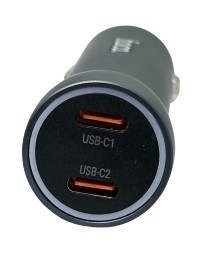Автомобильное заряд. устр. Hoco Z54B 2C 60W серый