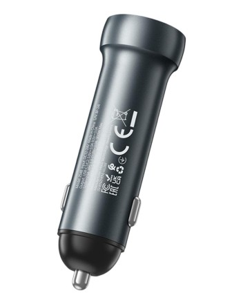  Автомобильное заряд. устр. Hoco Z54B 2C 60W серый