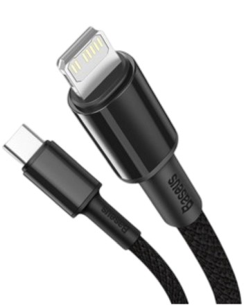  Кабель-зарядка Type-C на Lightning Baseus High Density Braided 1м (CATLGD-01) 20W черный