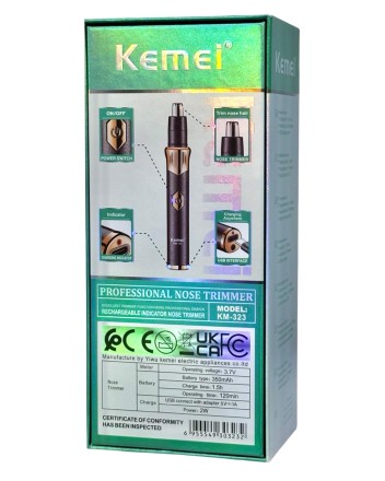  Электрический триммер для носа Kemei KM-323 черный