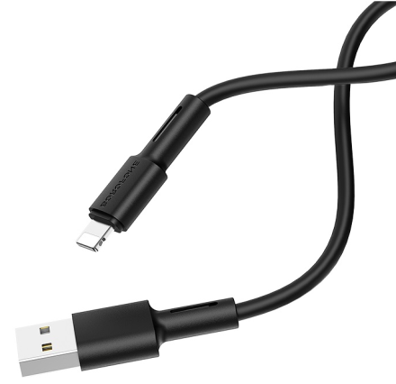  Usb Кабель-зарядка Lightning Borofone BX31 2.4A 1м силиконовый чёрный