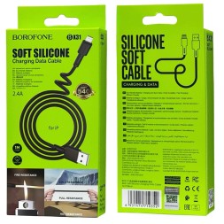 Usb Кабель-зарядка Lightning Borofone BX31 2.4A 1м силиконовый чёрный