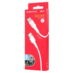 Usb Кабель-зарядка Type-C Borofone BX30 Silicone 3A 1м силиконовый белый