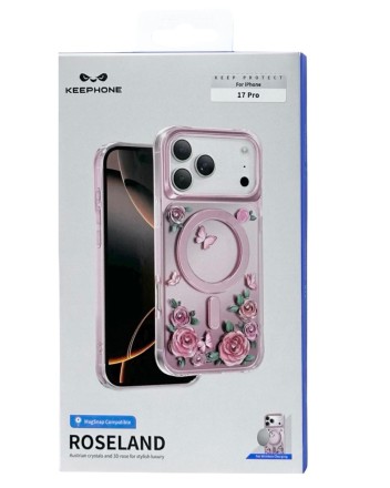  Накладка для i-Phone 17 Pro Keephone Roseland MagSnap розовая