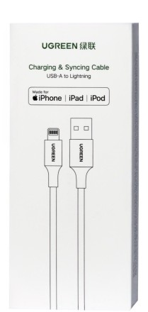  Usb Кабель-зарядка Lightning Ugreen US155 2.1A 1м белый