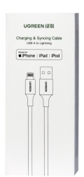 Usb Кабель-зарядка Lightning Ugreen US155 2.1A 1м белый