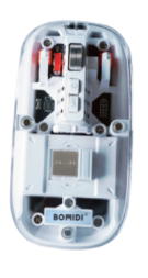 Мышь беспроводная компьютерная BOMIDI GM1 (скелетон) белая 