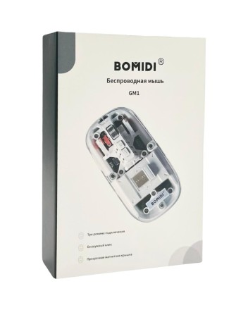  Мышь беспроводная компьютерная BOMIDI GM1 (скелетон) белая
