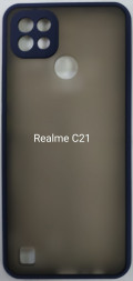Накладка для Realme C21 силикон матовая бока цветные синие