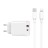  Сетевое зар. устр. WIWU Wi-U002 c шнуром Type-C на Lightning 1USB/1C 20W белое