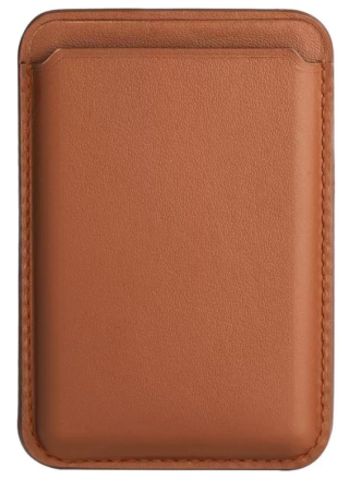  Кожаный чехол-бумажник для карт и визиток с анимацией MagSafe Leather Wallet для i-Phone коричневый