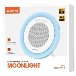 Bluetooth колонка с RGB подсветкой Recci Moonlight RSK-W42 белая