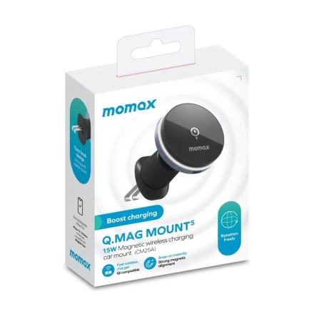  Держатель магнитный c Magsafe в воздуховод Momax Q.Mag Mount 5 15W серый