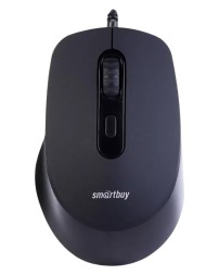 Мышь проводная беззвучная Smartbuy ONE 265 USB/DPI 800-1200-1600-2400/4 кнопки/1.5м черная