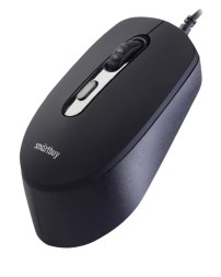 Мышь проводная беззвучная Smartbuy ONE 265 USB/DPI 800-1200-1600-2400/4 кнопки/1.5м черная