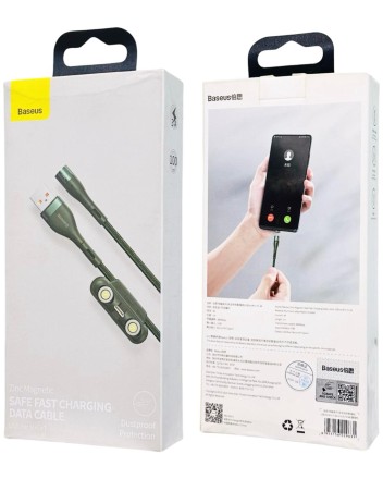  Usb Кабель-зарядка Micro+Lightning+Type-C Baseus Zinc Magnetic 1м 3A CA1T3-A06 зелёный