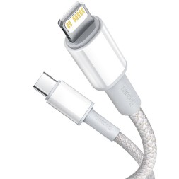 Кабель-зарядка Type-C на Lightning Baseus High Density Braided 1м (CATLGD-02) 20W белый