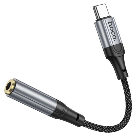  Переходник Hoco LS36 Type-C на AUX3.5 12см черный