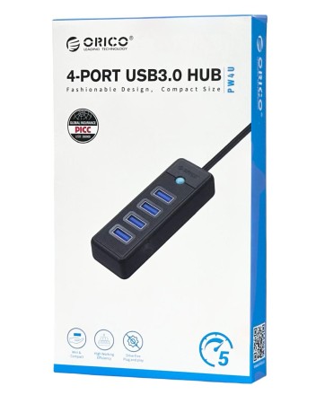  USB хаб Orico PW4U-U3 USB3.0x4 черный