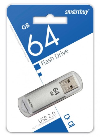  USB флеш накопитель Smartbuy 64GB V-Cut Silver (SB64GBVC-S)