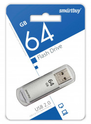 USB флеш накопитель Smartbuy 64GB V-Cut Silver (SB64GBVC-S)