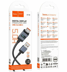 Usb Кабель-зарядка Type-C Hoco X118 5A 1м силиконовый черный