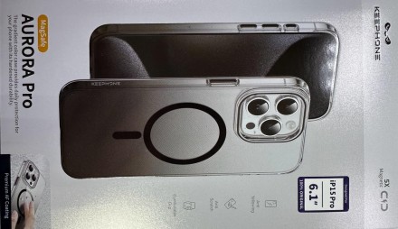  Накладка для i-Phone 15 Pro Keephone Aurora Pro Magsafe черный