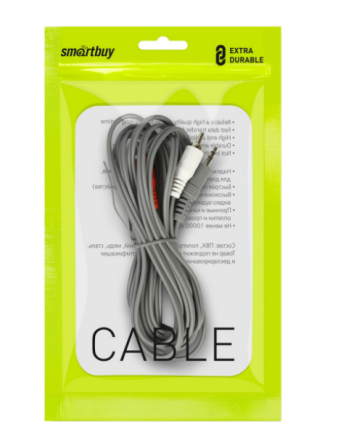  Кабель AUX 3.5мм (папа) - 2xRCA (папа) Smartbuy (KA-311-300) 1.8м
