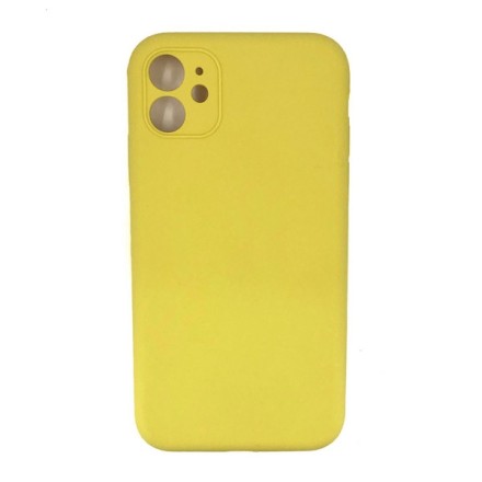 Накладка для i-Phone 13 Pro Max Silicone icase под оригинал, камера закрыта №04 желтая