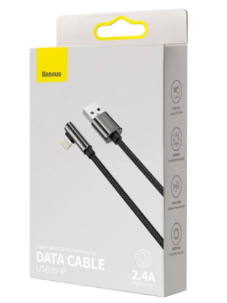  Usb Кабель-зарядка Lightning Baseus Legend Elbow 2.4A 1м (CALCS-01) чёрный