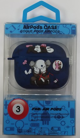  Силиконовый светящийся в темноте чехол для AirPods 3 Luxo Kaws рисунок №44