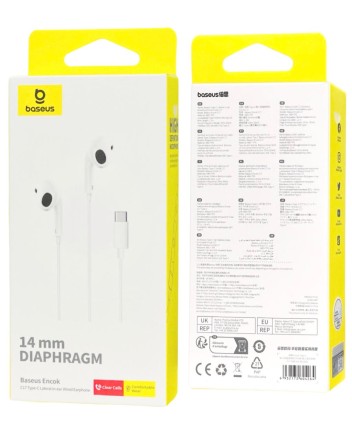  Стереонаушники с микрофоном Baseus Encok C17 NGCR010002 Type-C белые