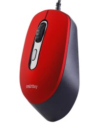 Мышь проводная беззвучная Smartbuy ONE 265 USB/DPI 800-1200-1600-2400/4 кнопки/1.5м красная