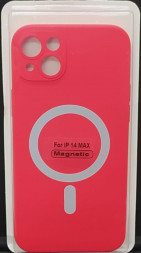 Накладка для i-Phone 14 Max 6.7&quot; Magsafe силикон красная