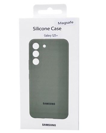 Накладка для Samsung Galaxy S25 Plus MagSafe Silicone Case зелёный