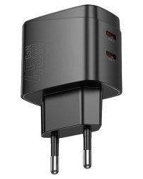 Сетевое зар. устр. Hoco CS62A 2C 45W черное