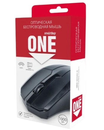  Мышь беспроводная Smartbuy 300 USB/DPI 1000/3 кнопки/2AAA (SBM-303AG-K) черная