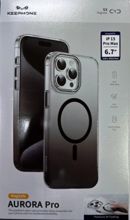  Накладка для i-Phone 15 Pro Max Keephone Aurora Pro Magsafe черный
