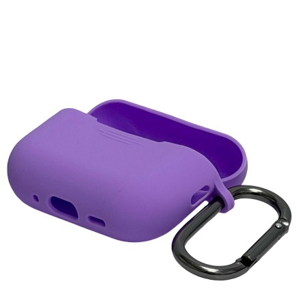  Силиконовый чехол для AirPods Pro 3 c карабином фиолетовый