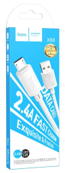 Usb Кабель-зарядка Micro Hoco X88 Cool 2.4A 1м силиконовый белый