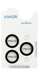 Защитное стекло для задней камеры Anker Ultra-Strong для i-Phone 16 Pro/16 Pro Max чёрное