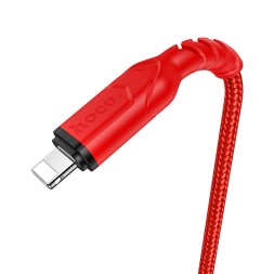 Usb Кабель-зарядка Lightning Hoco X59 Victory 1м в тканевой оплётке красный