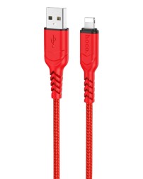 Usb Кабель-зарядка Lightning Hoco X59 Victory 1м в тканевой оплётке красный