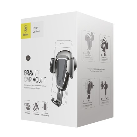  Держатель в автомобиль в воздуховод Baseus Gravity (SUYL-01) черный