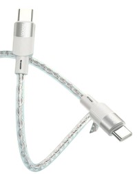 Usb Кабель-зарядка Type-C на Type-C Hoco X99 Crystal junction 3A 60W 1м силиконовый серебристый