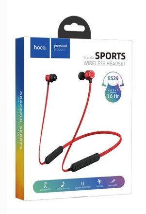  Беспроводные наушники для спорта Hoco ES29 BT5.0/180mAh/16ч красные