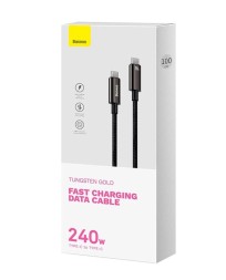 Кабель-зарядка Type-C на Type-C Baseus Tungsten 1м (CAWJ040001) 240W черный